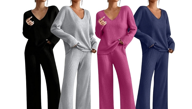 Women's Ribbed Knit Lounge Set - 7 Colours & 5 Sizes