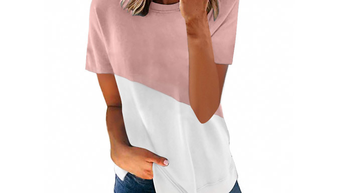 Split Colour T-Shirt - 4 Colours & 5 Sizes