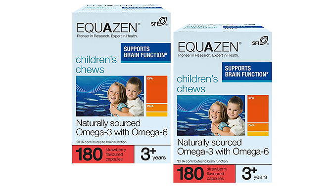 180 or 360-Pack of Equazen Omega-3 & Omega-6 Children's Chews - 3 or 6-Month Supply!