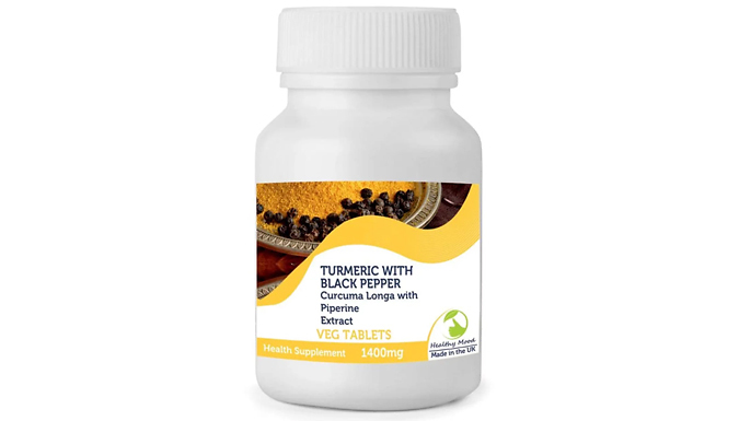 Turmeric with Black Pepper 1400mg Vitamin - 90 or 180 Tablets