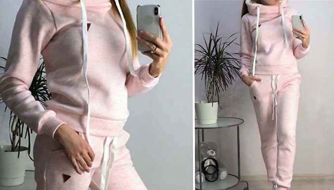 Women's Casual Hooded Tracksuit Set - 3 Colours & 6 Sizes