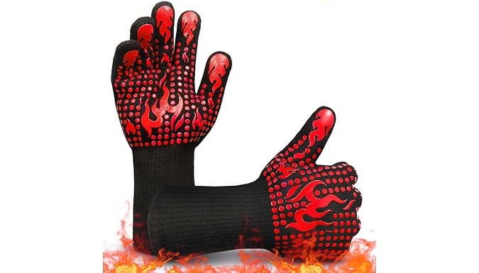 Non-Slip Silicone Cooking Gloves - 1 or 2 Pack!