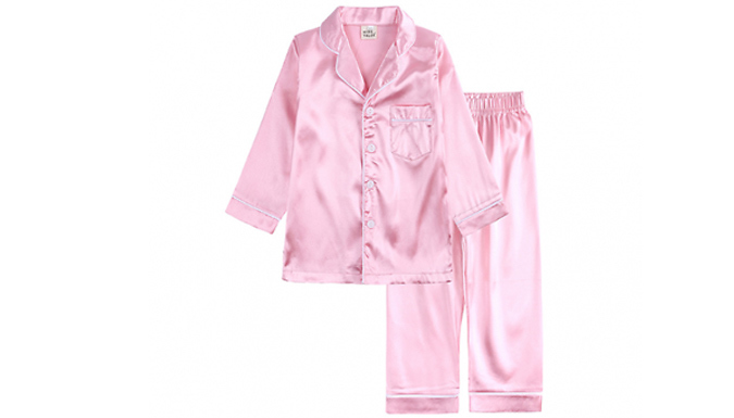 Kids’ Silky Soft Pyjama Set – 7 Sizes & 6 Colours Deal Price £11.99