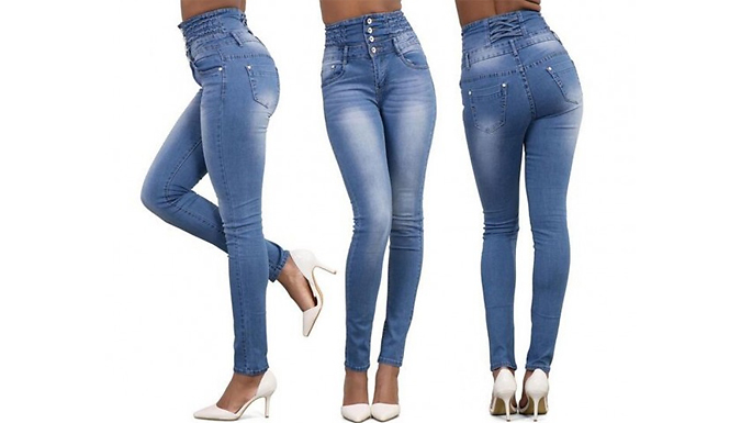 High Waist Slim Jeans - 3 Colours & 3 Sizes