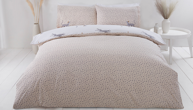 Reversible Natural Leopard Duvet Set - 4 Sizes