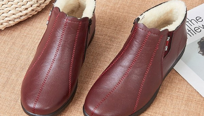 Fur-Lined Genuine Leather Boots - 3 Colours & 5 Sizes