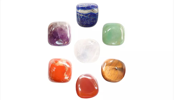 7-Piece Chakra Colour Palm Stone Set - 1 or 2 Sets