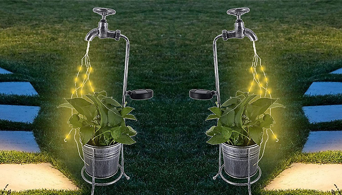 Solar LED Water Faucet Flowerpot