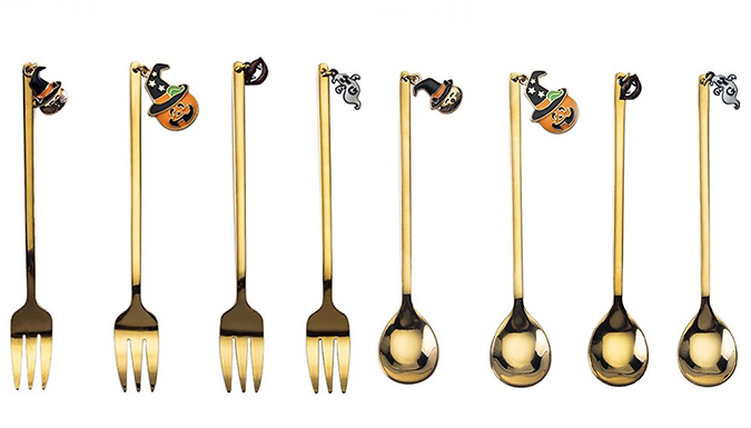 Justgiftdirect 4-Piece Halloween Charm Cutlery Set - Forks or Spoons