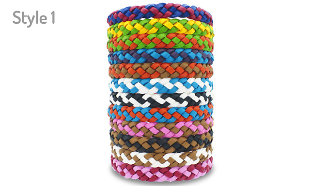 5-Pack of Mosquito and Insect Repellent Bracelets - 2 Styles from Go Groopie IE