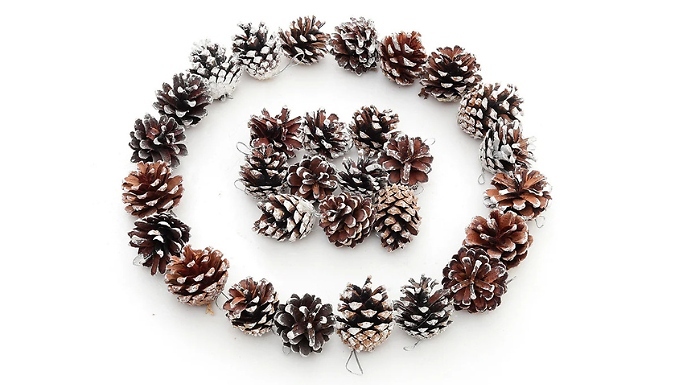 30-Piece Real Pine Cone Hanging Ornament Set