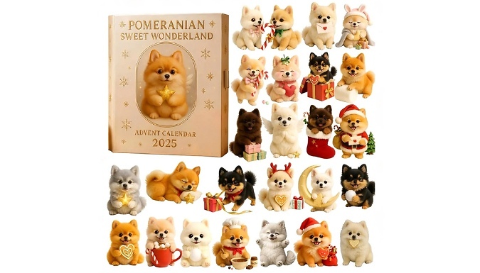 24-Day Pomeranian Dog Advent Calendar - 2D