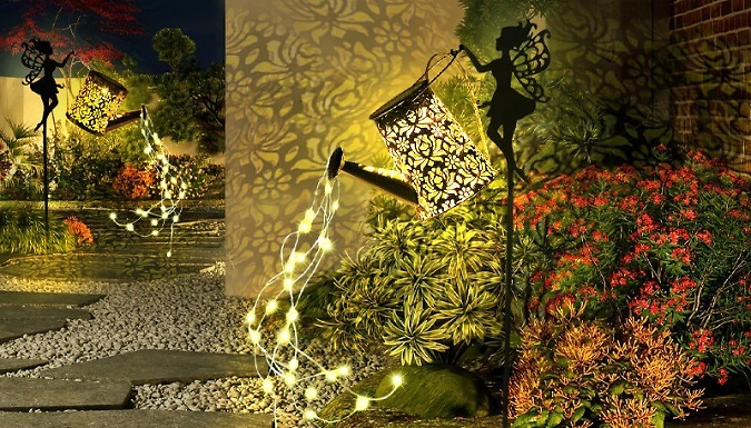 Fairy and Watering Can Solar Garden Light