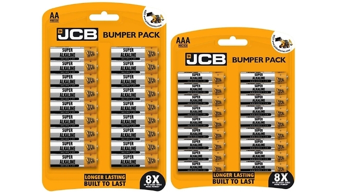 JCB Super Alkaline AA & AAA Batteries - Pack of 36