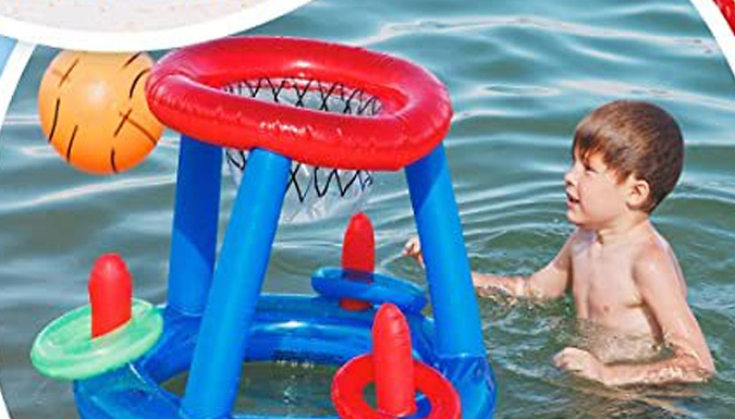 2-in-1 Inflatable Pool Basketball Hoop