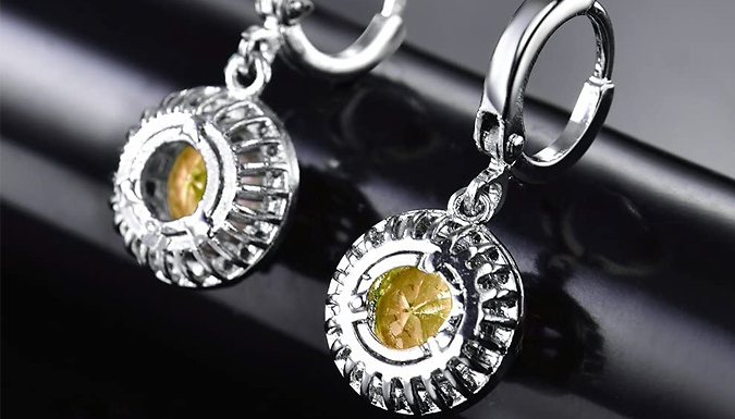 Lever-Back Created Citrine Drop Earrings