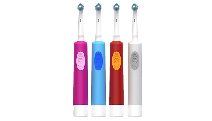 Electric Rotating-Head Toothbrush Set - 2 Options, 4 Colours!