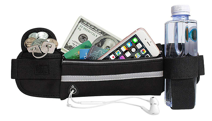 1 or 2 Zip Pocket Smartphone Running Belts - 4 Colours