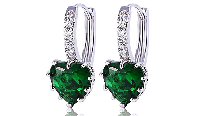 Heart Cluster Created Diamond Dangle Earrings - 3 Colours