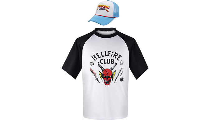 Stranger Things-Inspired Hellfire Club T-Shirt & Cap - 9 Sizes
