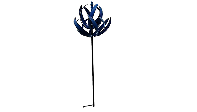 1, 2 or 3 Wind Spinning Blue Metal Garden Ornaments