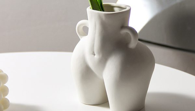 Ceramic Curvy Body-Shaped Vase - 2 Colours