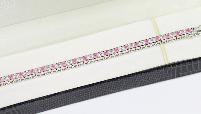 Pink Crystal & Created Diamond Bracelet