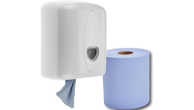 Centrefeed Dispenser & Blue Rolls