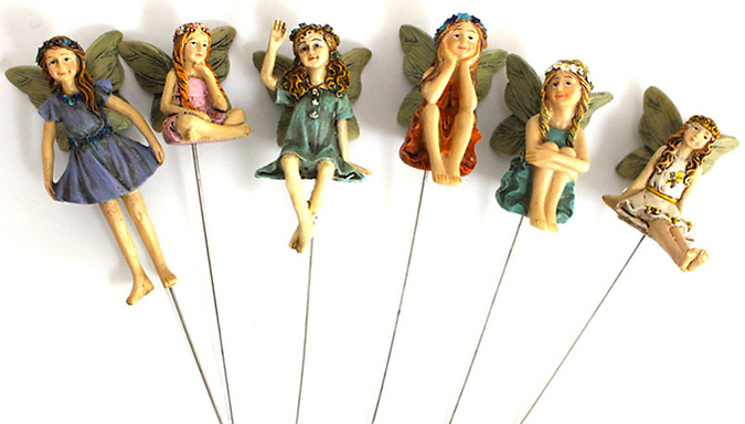 6-Piece Flower Fairy Garden Ornament Set