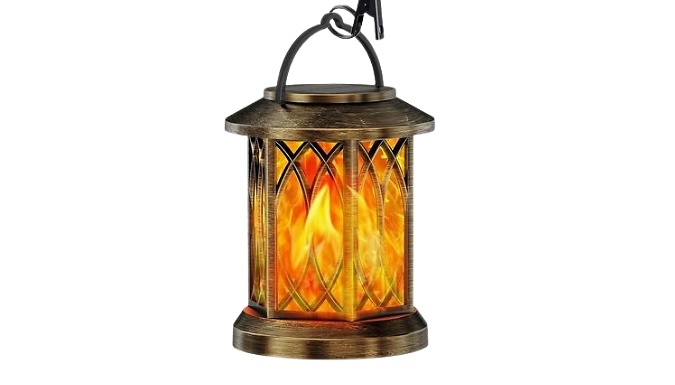 Outdoor Hollow Flame Solar Lantern - 2 Colours!