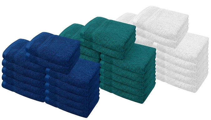 10 or 12 Pack Super Soft Cotton Face Towels - 11 Colours