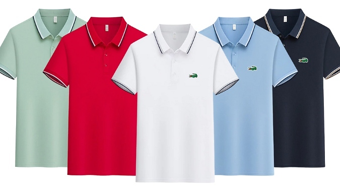 3-Pack Men's Short Sleeve Crocodile Polo Shirt - 4 Options & 5 Sizes