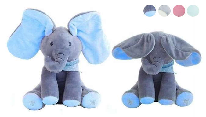 Peek a shop boo elephant blue