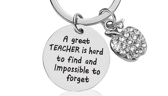 Teacher Charm Metal Keychain - 3 Designs