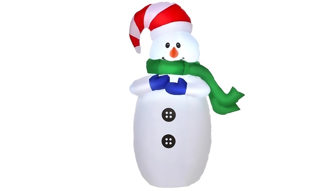 HOMCOM 4Ft Inflatable Snowman LED Decoration