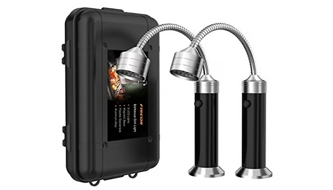 2-Pack of Magnetic LED Grill Lights with Flexible Goosenecks - with Protective Case!