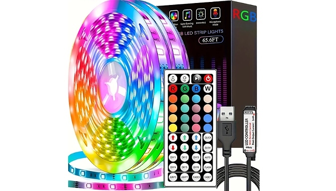 5, 10 or 20M of LED RGB Strip Lights - 2 Control Types!