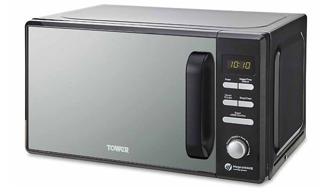 Tower 800W Digital Microwave Oven With Mirror Door 20L