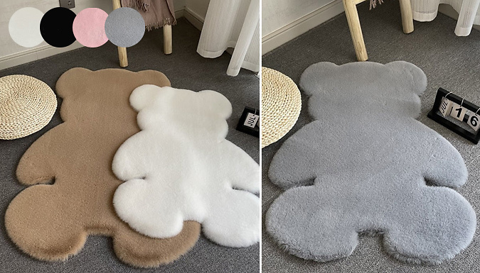 Shop in Store UK Bear Shaped Faux Fur Rug - 6 Colours & 4 Sizes