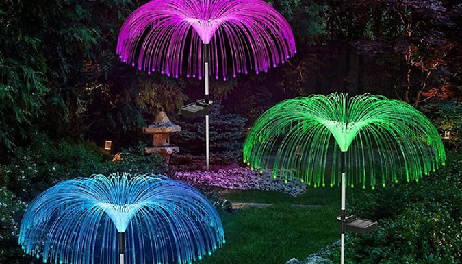 2 or 4 Outdoor Jellyfish Solar Lights - 2 Colours