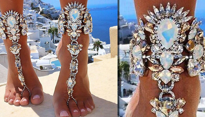 Oversized Bold Synthetic Crystal Anklet