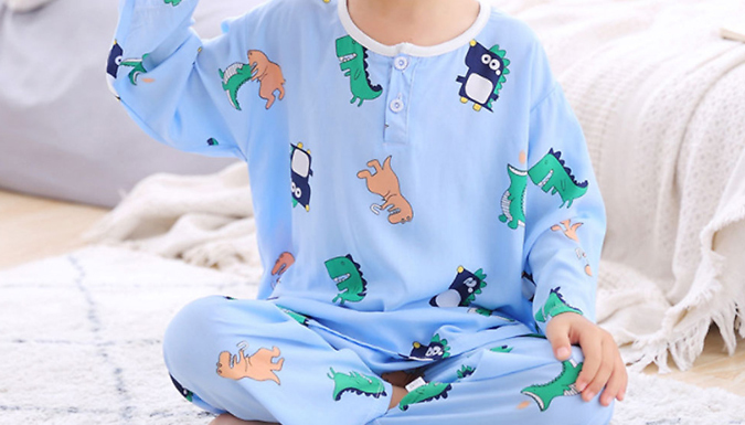 Children's Long-Sleeve Pyjama Set - 4 Sizes & 3 Colours