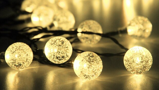 LED Crystal Ball Solar String Lights