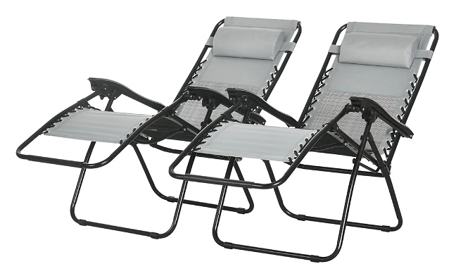 Set of 2 Outsunny Garden Zero Gravity Chairs