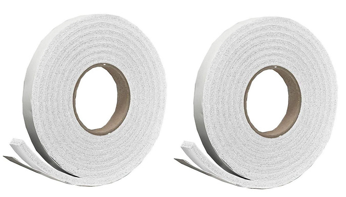 2-Pack of Self-Adhesive Foam Draught Strip 5M Rolls