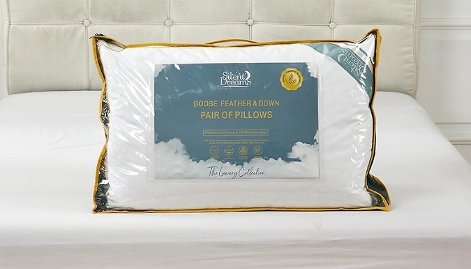 Goose Feather & Down Pillows - Pack of 2 or 4