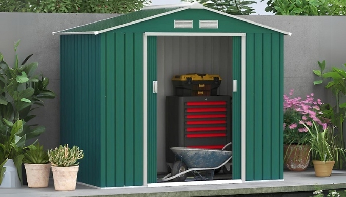 Outsunny Metal Garden Storage Shed - 2 Colours