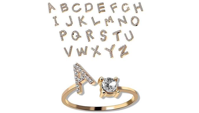 Adjustable Alphabet Knuckle Rings - A-Z Gold & Silver