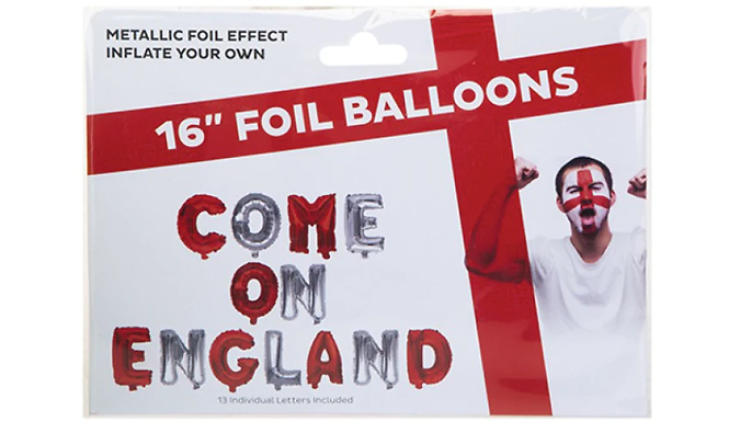 1 or 2 Football England Inflatable Foil Balloons - 2 Designs