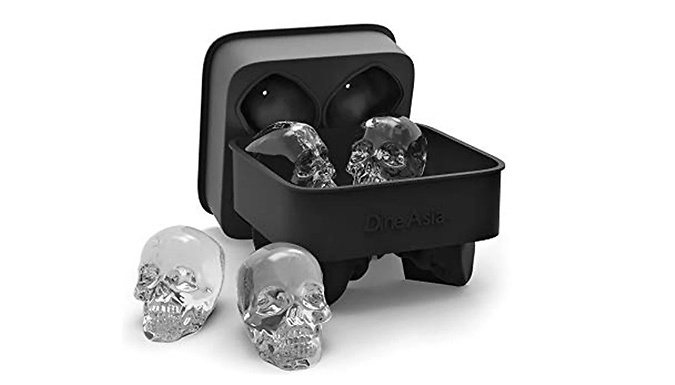 1-2 Pack 3D Silicone Skull-Shape Ice Cube Trays